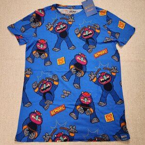 Cakeworthy My Pet Monster AOP TShirt M Blue NEW
